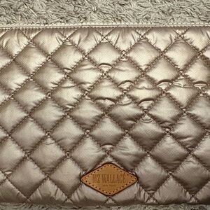 MZ Wallace Metallic Rose Gold Quilted Metro Clutch
